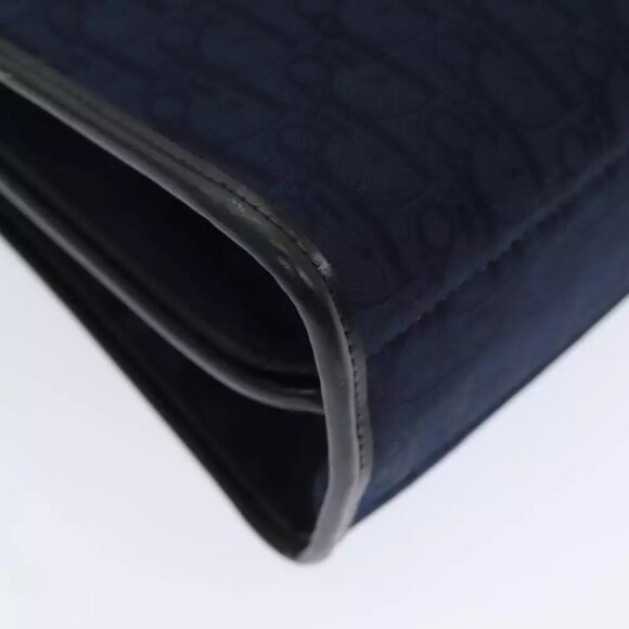 Christian Dior Trotter Canvas Shoulder Bag Navy Auth 77938 - Picture 14 of 16